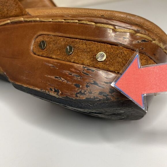 BORN Suede/Leather Comfort Clogs - Picture 8 of 13